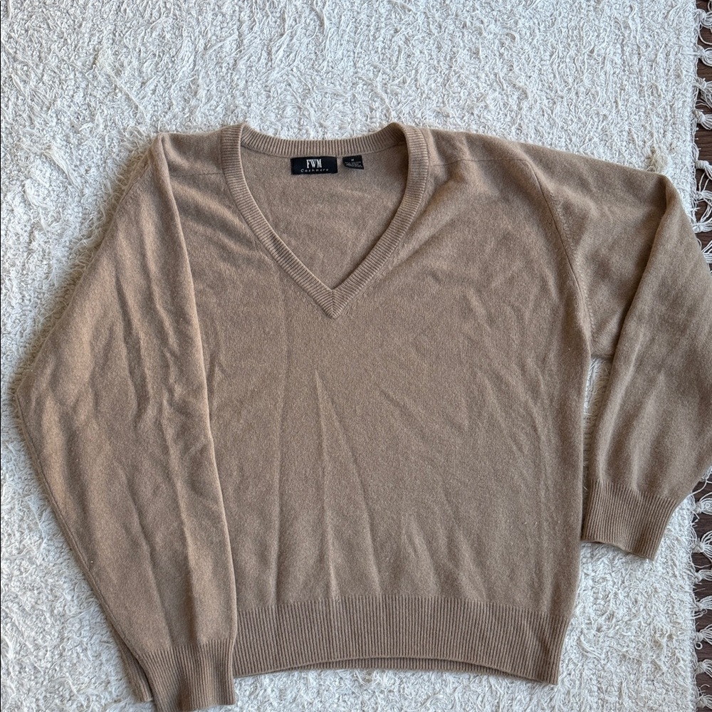 FWM Cashmere Camel V-Neck Sweater
